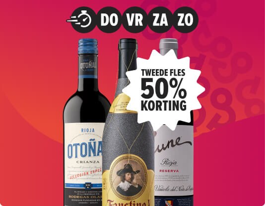 Rioja weekenddeal tweede fles 50% korting